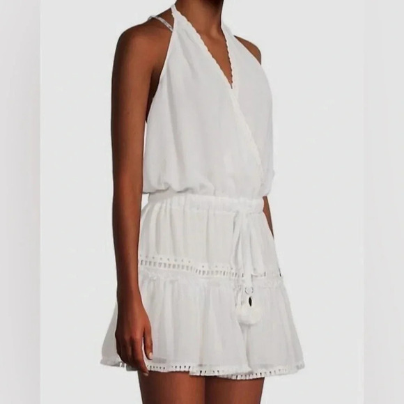 Ramy Brook Marla Mini Dress Halter Neck Backless White Medium - Picture 8 of 12